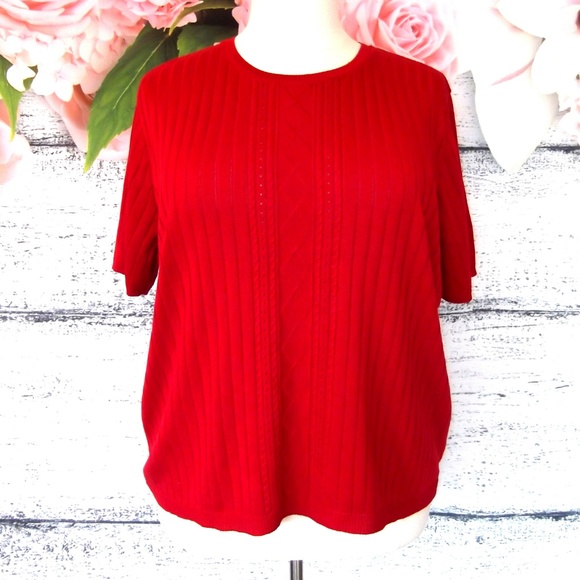 Alfred Dunner Red Short Sleeve Sweater Size 3X - Picture 8 of 8